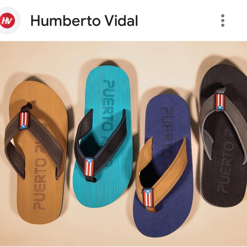 EUC Humberto Vidal Flip Flop Sandals with Puerto Rico 🇵🇷 colors/logo 10